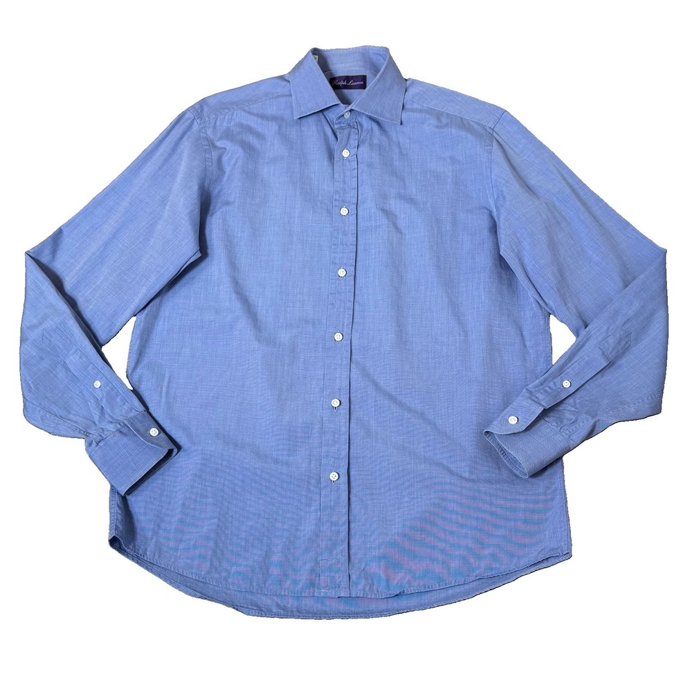 Ralph Lauren Purple Label Blue Long Sleeve Oxford Button Down Shirt Mens Medium